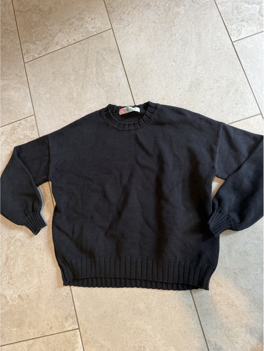 FP Beach Black Crewneck Knit Sweater M